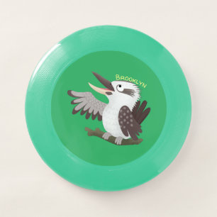 Cute funny laughing kookaburra cartoon Wham-O frisbee