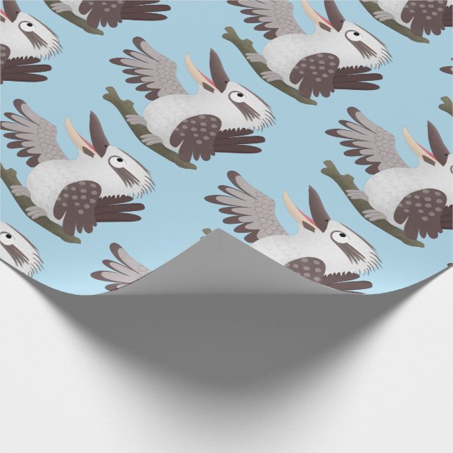 Cute funny laughing kookaburra cartoon wrapping paper (Corner)