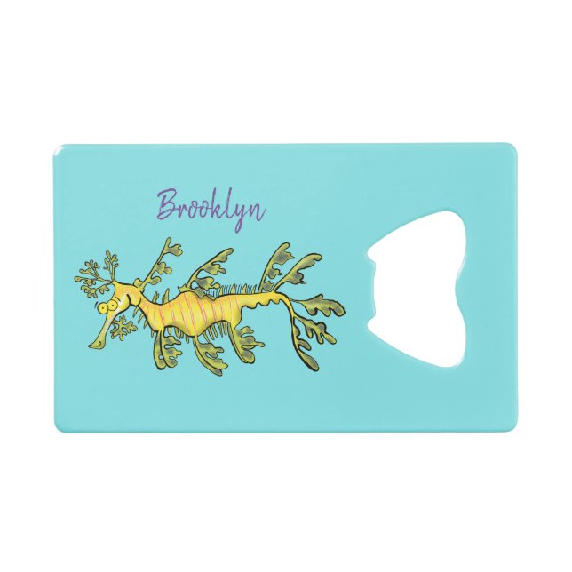 Cute funny leafy sea dragon cartoon illustration (Front (Horizontal))