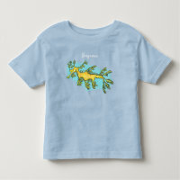 Cute funny leafy sea dragon cartoon illustration