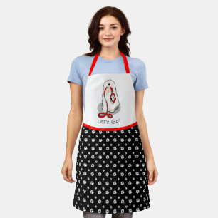 Cute Funny Let's Go! Walk Komondor Dog with Leash Apron