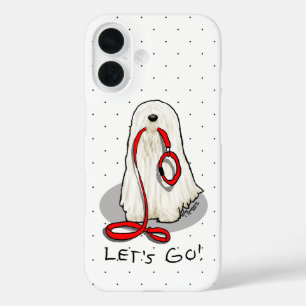 Cute Funny Let's Go! Walk Komondor Dog with Leash iPhone 16 Case