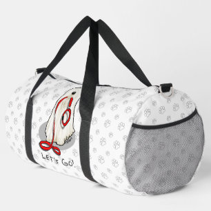 Cute Funny Let's Go! Walk Komondor Dog with Leash Duffle Bag