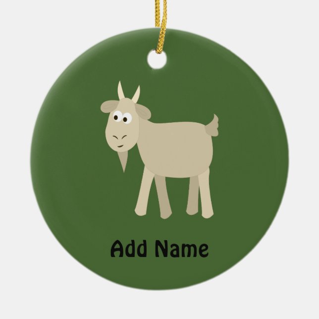 Cute Funny Little Goat Ceramic Tree Decoration (Front)