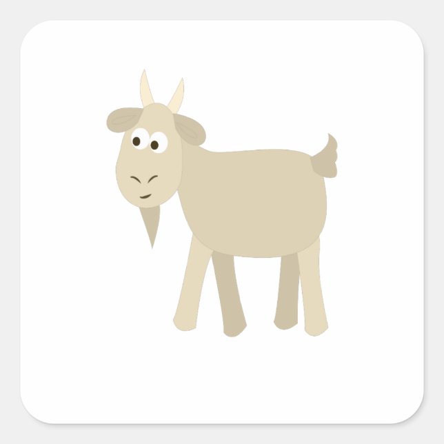 Cute Funny Little Goat Square Sticker (Front)