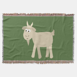 Cute Funny Little Goat Throw Blanket