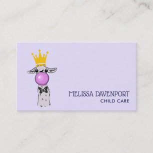 Cute Funny Llama Illustration Business Card