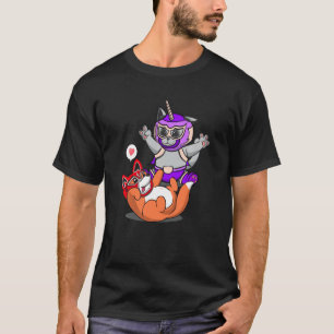 Cute Funny Luchador Dog And Unicorn Cat T T-Shirt
