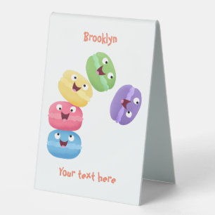 Cute funny macaroons cartoon illustration