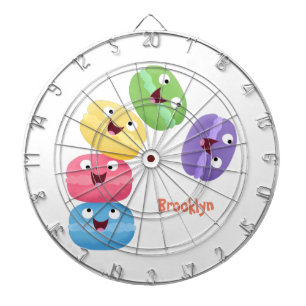 Cute funny macaroons cartoon illustration dartboard