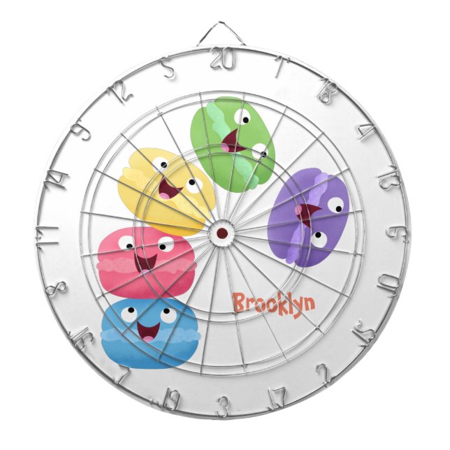 Cute funny macaroons cartoon illustration  dartboard (Front)