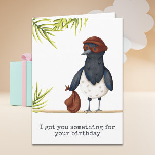 Cute Funny Magpie Personalised Birthday Card
