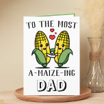 Cute Funny Maize Corn Pun Happy Father's Day Thank You Card<br><div class="desc">Looking for a unique way to express your love and humour? Our funny corn/maize pun greeting card is the perfect choice for Father's Day! Customise it by adding your own personal message.</div>