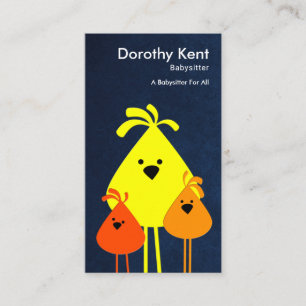 Cute Funny Mama Bird Babysitting Chicks Business Card