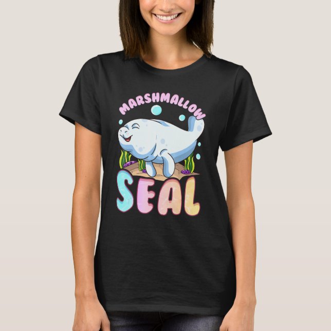 Cute Funny Manatees The Marshmallow Seal of the Oc T-Shirt (Front)