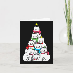 Cute Funny Merry Catmas Xmas Tree Holiday For Cat  Card