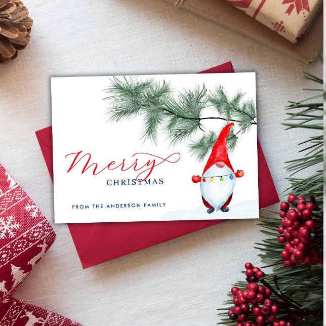Cute Funny Merry Christmas Gnomes Holiday Card (Creator Uploaded)