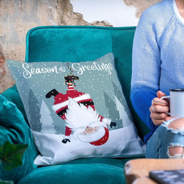 Cute Funny Merry Christmas Winter Santa Claus Cushion (Creator Uploaded)