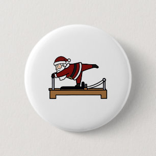 Cute Funny Mery Christmas Pilates Santa Claus Perf 6 Cm Round Badge