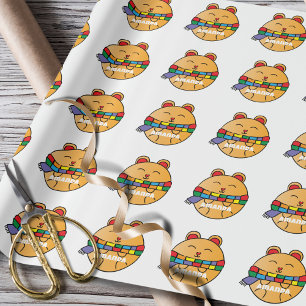 Cute Funny Modern Holiday Hamster Animal Colourful Wrapping Paper