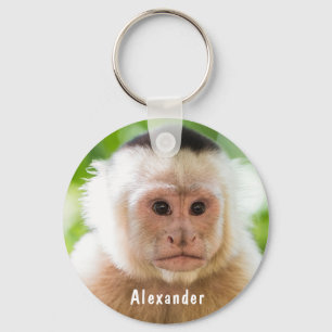 Cute & Funny Monkey Personalised Kids Name Key Ring