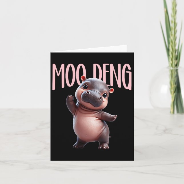 Cute Funny Moo-deng Ba  Card (Front)