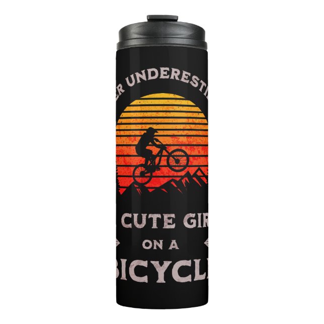 Cute funny mountain bike cycling for girls biker thermal tumbler (Front)