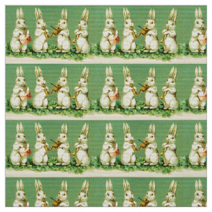 Cute Funny Music Making Rabbits Orchestra Fabric