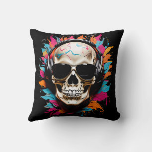 Cute funny musical skull  cushion