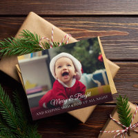 Cute Funny New Baby Photo Christmas Card