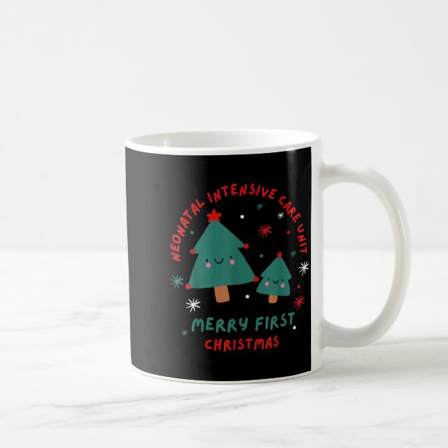 Cute Funny Nicu Merry First Christmas Nurse Crew S Coffee Mug (Right)