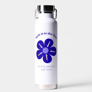 Cute Funny Nurse Phlebotomy Flower Syringe Shot Water Bottle
