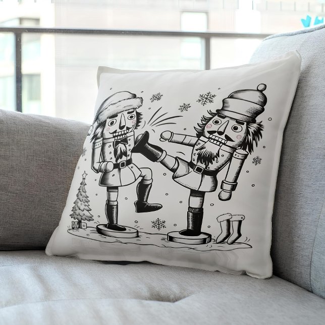 Cute funny nutcrackers Christmas decore  Cushion (Creator Uploaded)