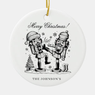 Cute funny nutcrackers Christmas personalised  Ceramic Ornament
