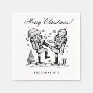Cute funny nutcrackers Christmas personalised  Napkin