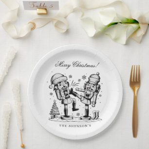 Cute funny nutcrackers Christmas personalised  Paper Plate