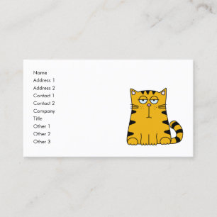 Cute Funny Orange Cat Kids Business Card