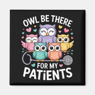 Cute Funny Owl Nurse Nursing Medical Worker Magnet