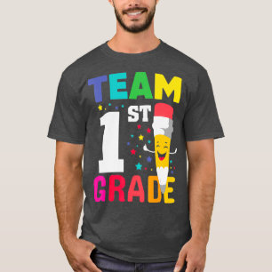 Cute Funny Pencil Crayon Team 1st First Grade To T-Shirt