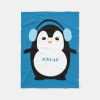 Cute Funny Penguin Nursery Blue