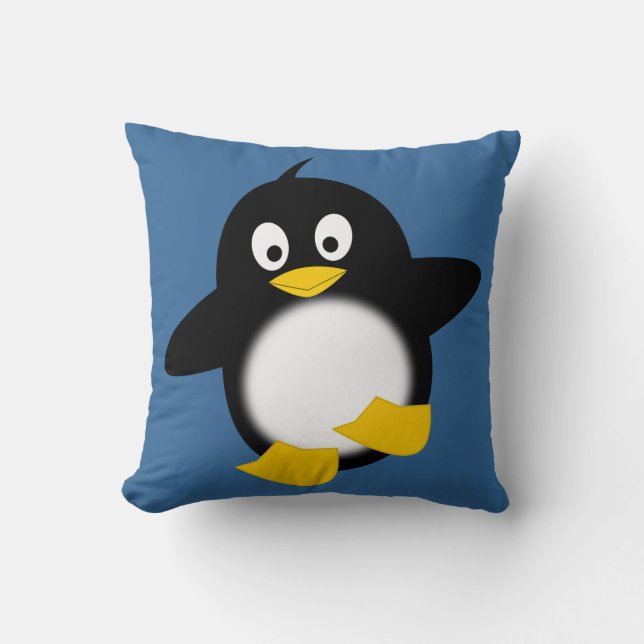 Cute Funny Penguin Pillow (Front)