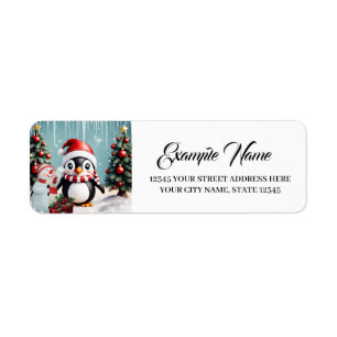 Cute funny penguin.  return address label