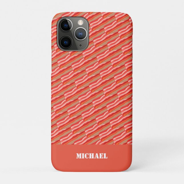 Cute Funny Personalized Bacon  Case-Mate iPhone Case (Back)