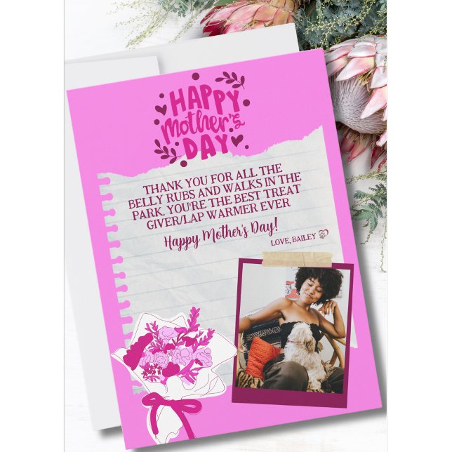 Cute Funny Pet Mother's Day Personalised Holiday Card (Creator Uploaded)