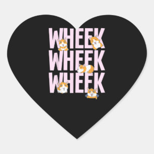 Cute Funny Pig Hamster Heart Sticker
