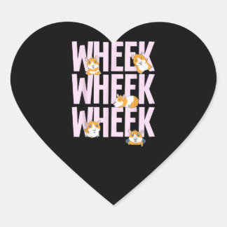 Cute Funny Pig Hamster Heart Sticker