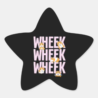 Cute Funny Pig Hamster Star Sticker