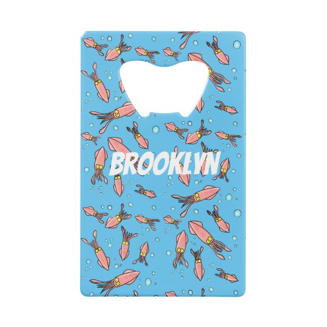 Cute funny pink squid cartoon pattern (Front)