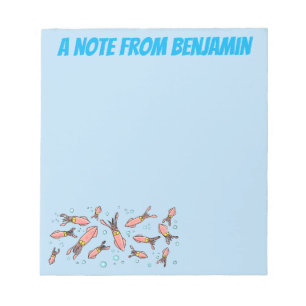 Cute funny pink squid cartoon pattern notepad