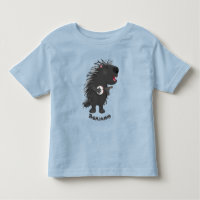 Cute funny porcupine playing banjo cartoon
